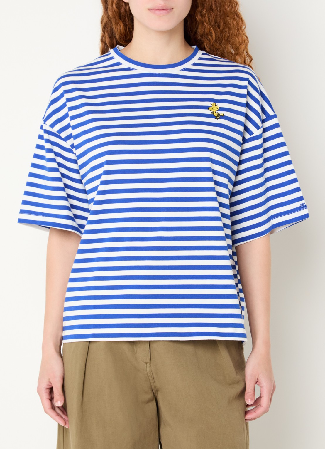 Essentiel Antwerp Jarinero T-shirt met borduring en streepprint - detail 4 blauw