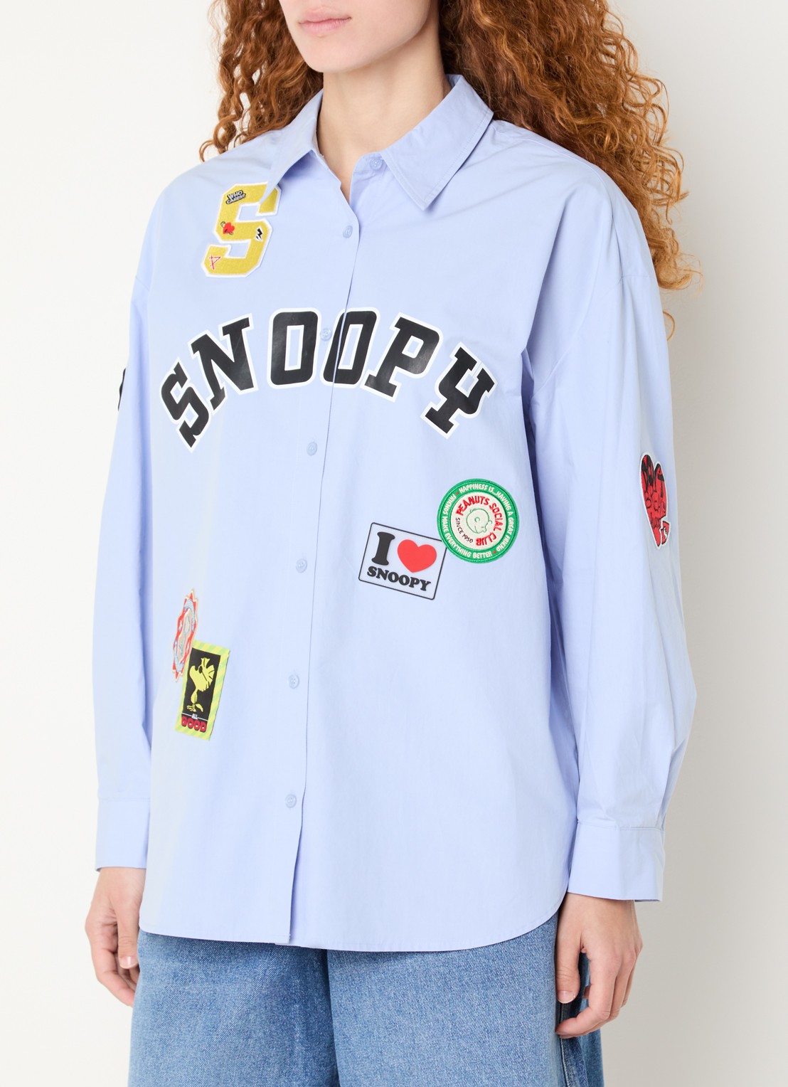 Essentiel Antwerp Jarlie blouse met patchwork - detail 4 blauw