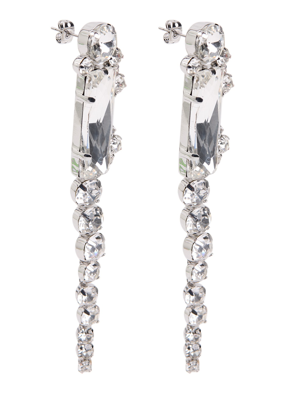 Essentiel Antwerp Jastrit oorhanger met kristal - voorkant zilver