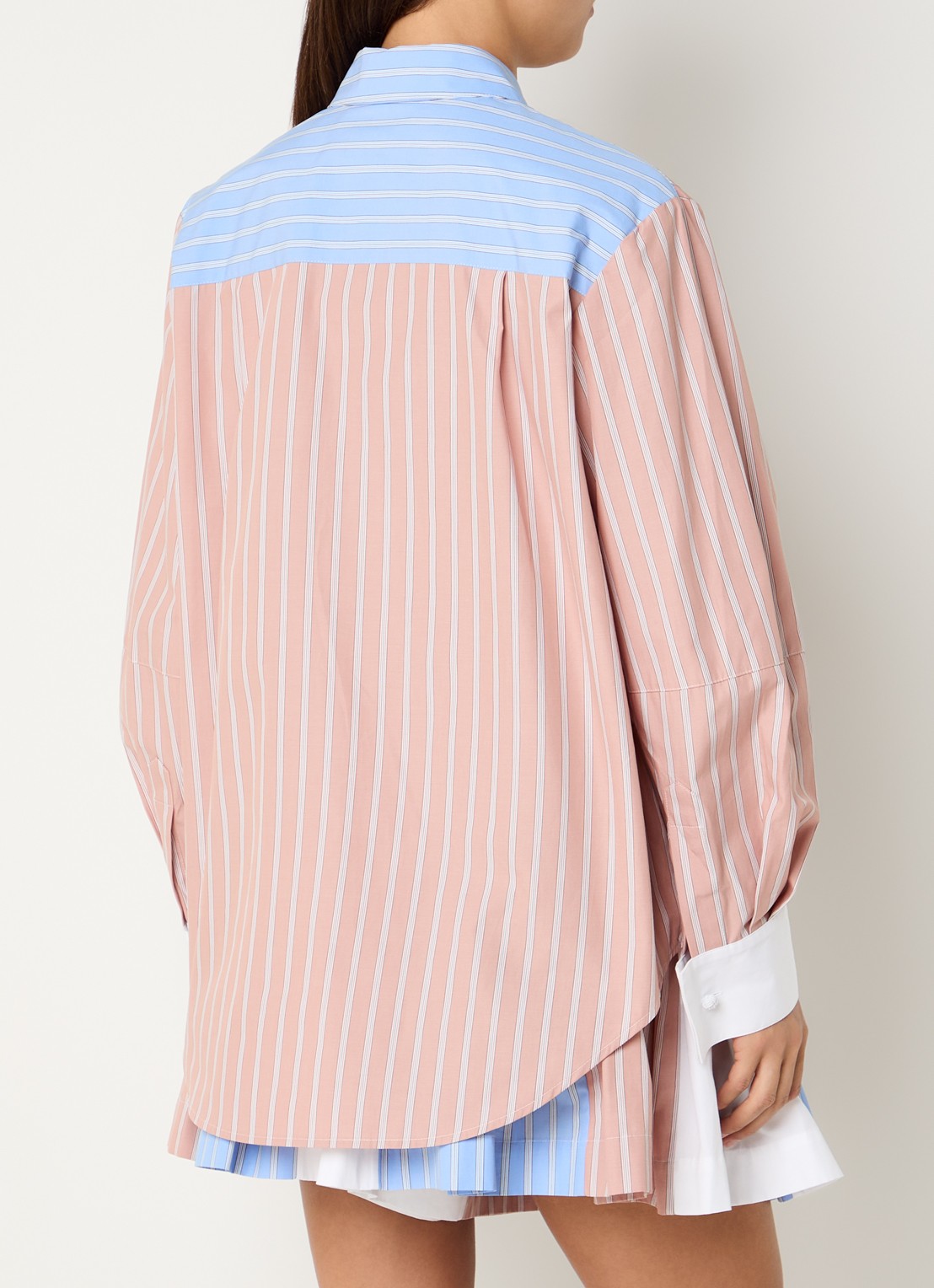 Essentiel Antwerp Jatch blouse met streepprint - achterkant 4 zalmroze