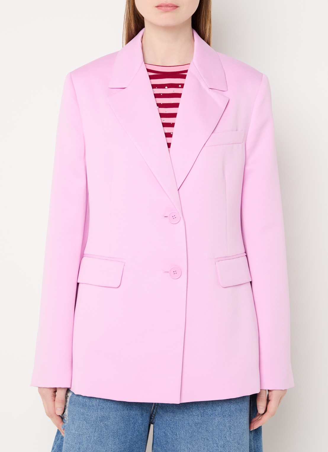 Essentiel Antwerp Jazer blazer met klepzakken - detail 4 roze