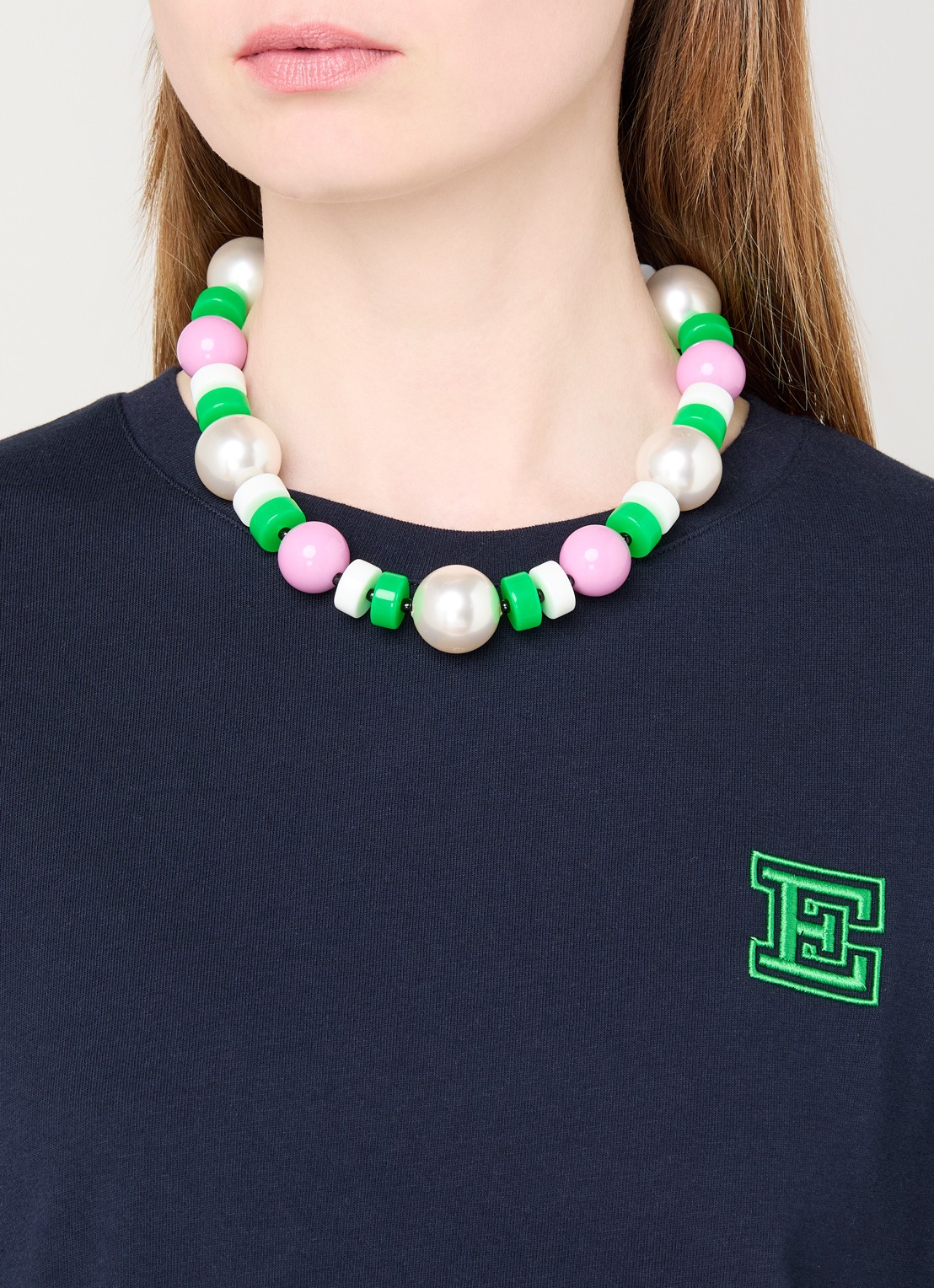 Essentiel Antwerp Jekko kralenketting  - voorkant 5 groen