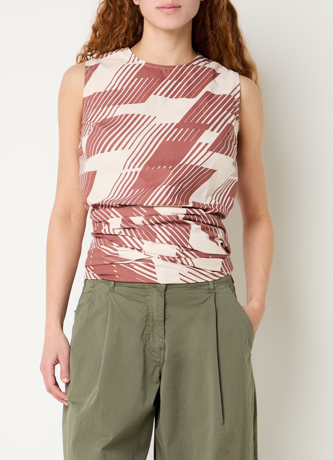 Essentiel Antwerp Jelani top met gestrikt detail en rugdecolleté - detail 4 bruin