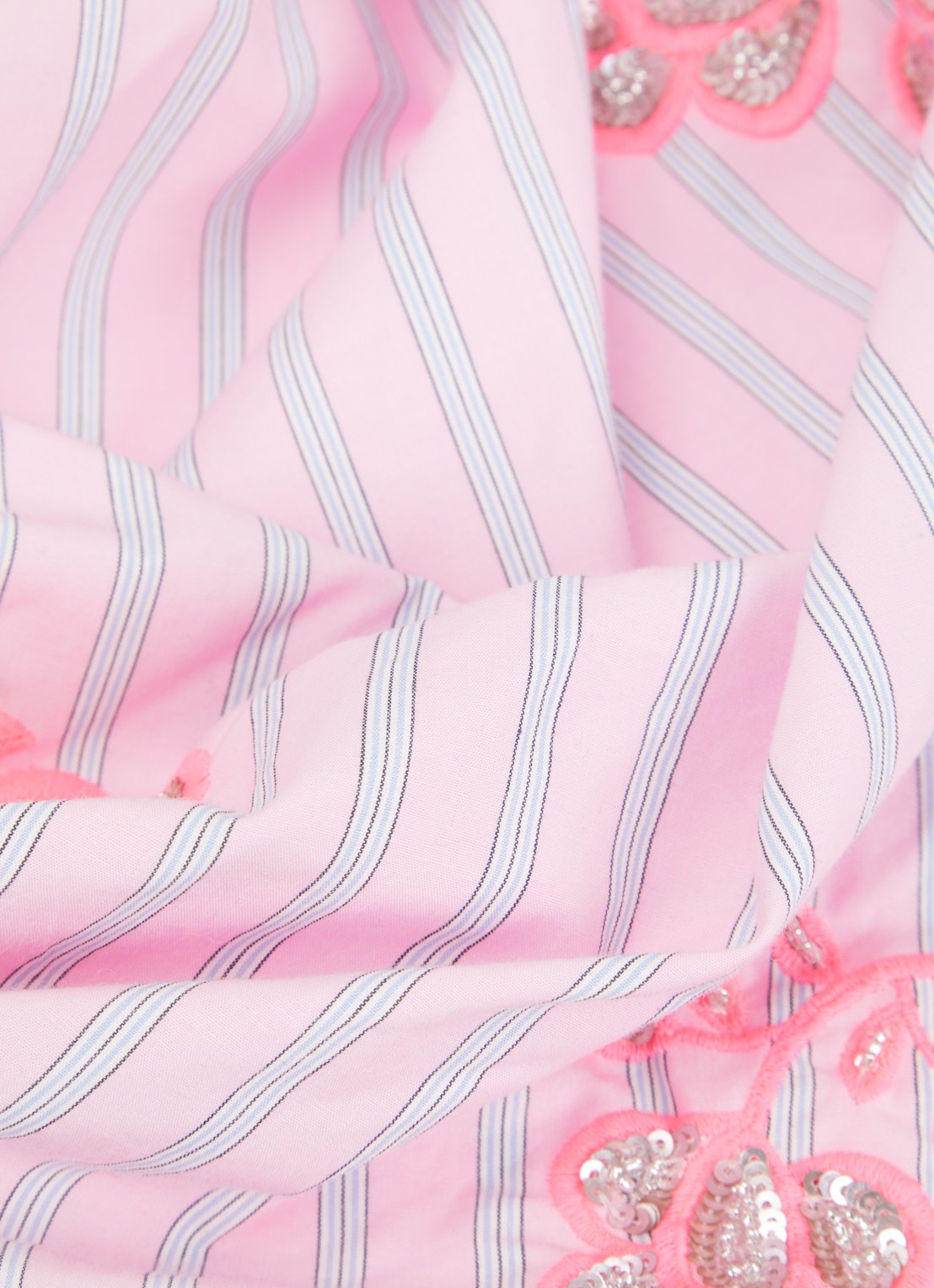 Essentiel Antwerp Jennie sjaal van katoen met borduring en franjes - detail 3 roze