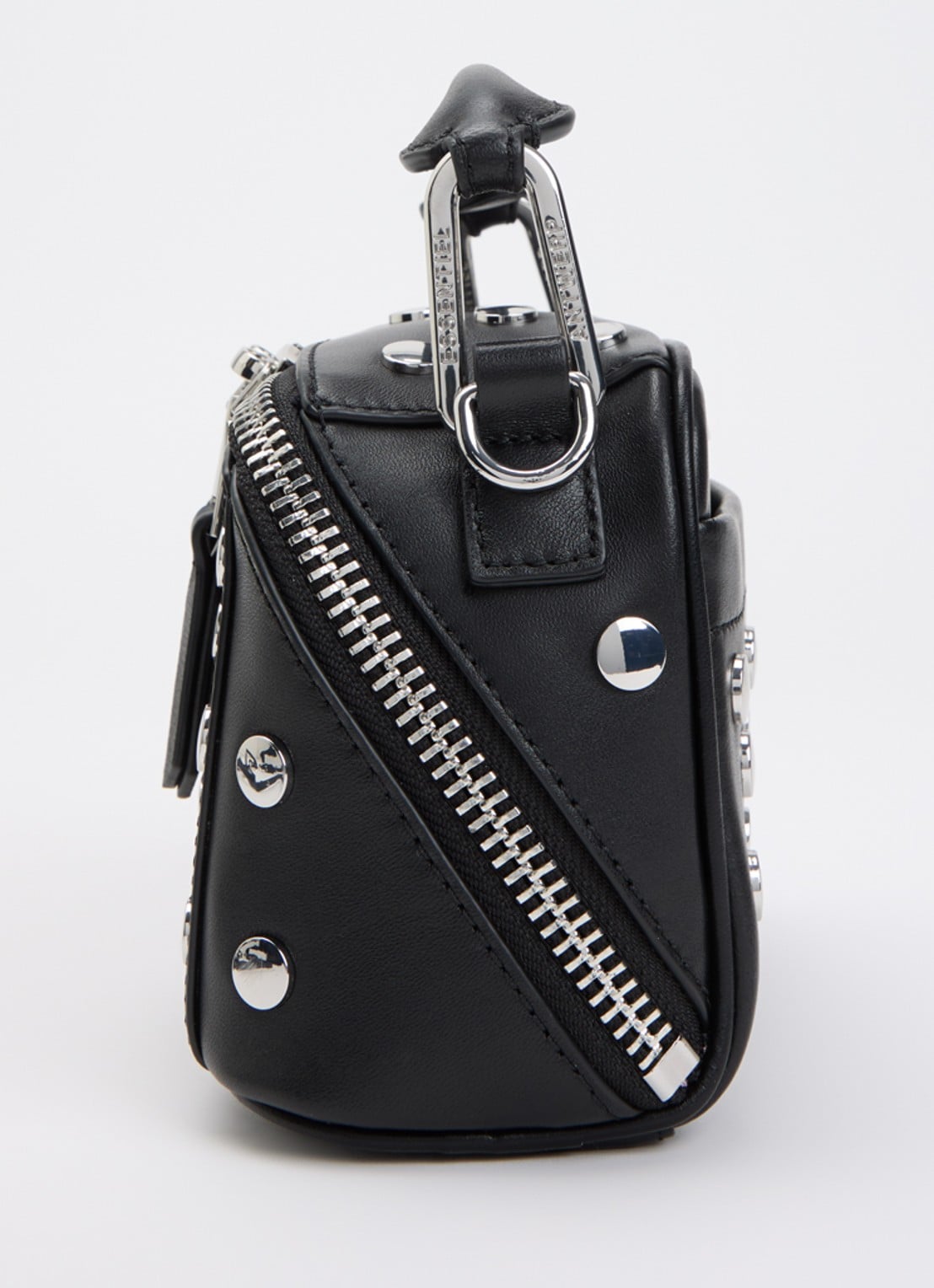 Essentiel Antwerp Jeri Mini handtas van leer met studs en afneembare schouderriem - detail 3 zwart
