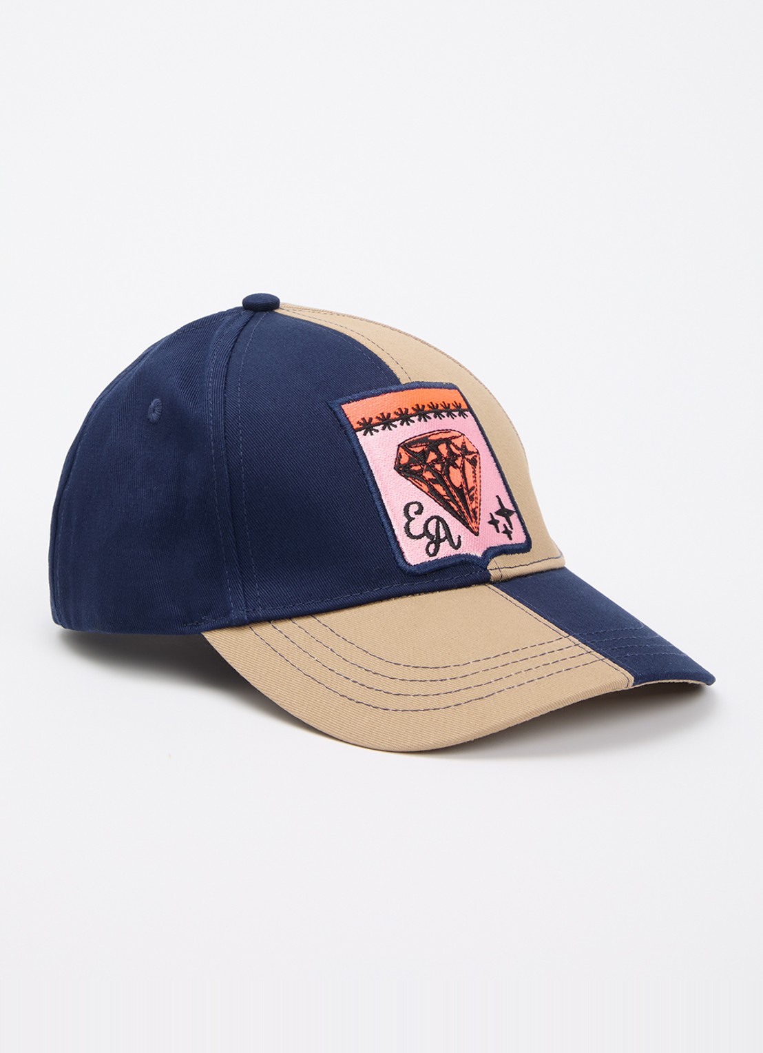 Essentiel Antwerp Jerri pet met borduring - voorkant 2 donkerblauw
