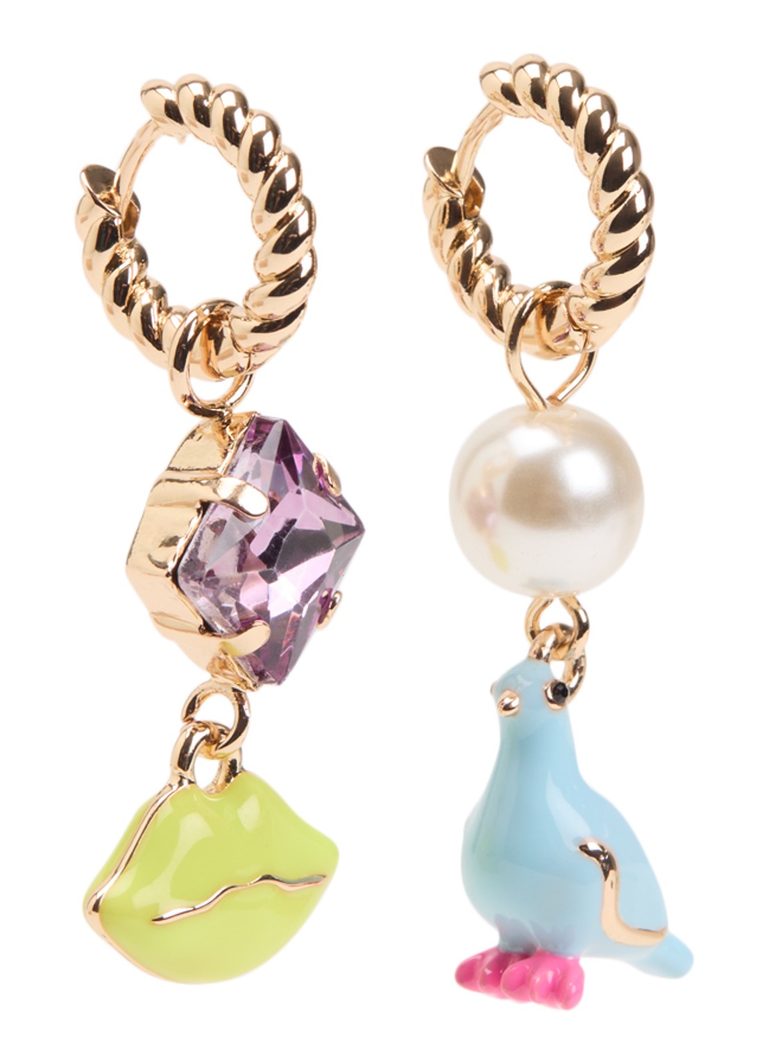 Essentiel Antwerp Jholy oorringen met hanger - voorkant 2 goud