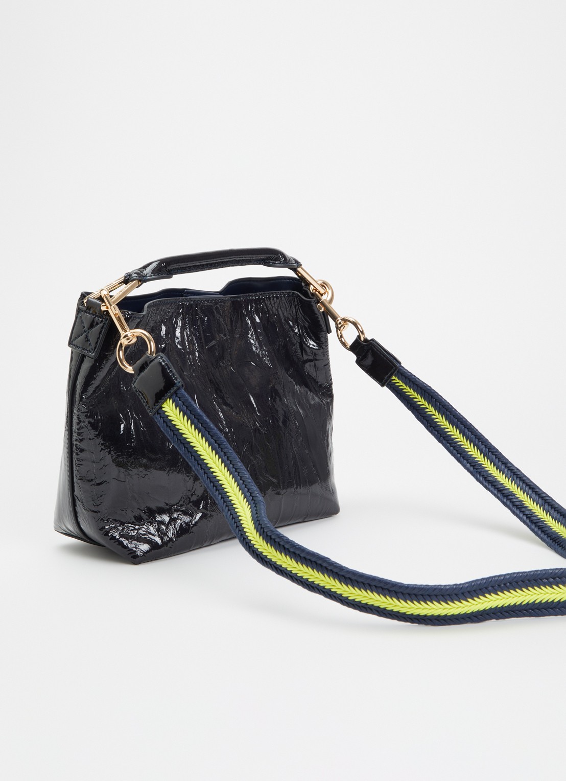 Essentiel Antwerp Jhossi handtas van leer met afneembare schouderriem - achterkant 5 donkerblauw