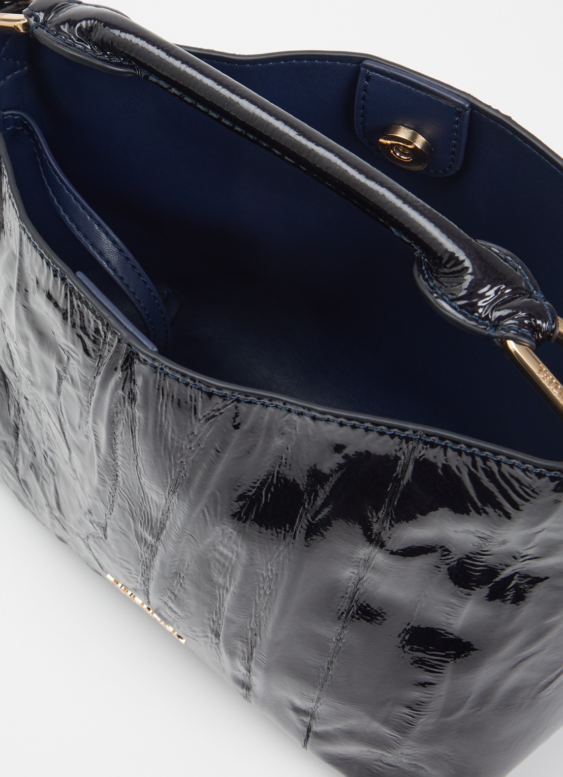 Essentiel Antwerp Jhossi handtas van leer met afneembare schouderriem - detail 2 donkerblauw