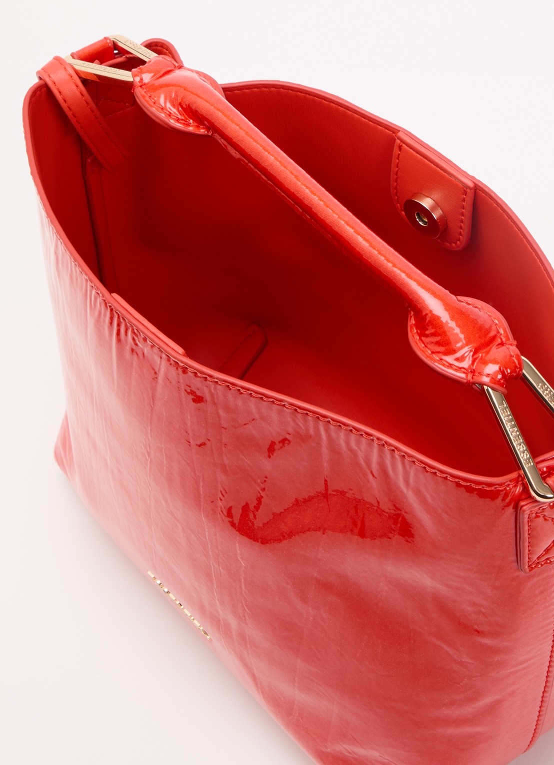 Essentiel Antwerp Jhossi handtas van leer met afneembare schouderriem - detail 2 oranjerood