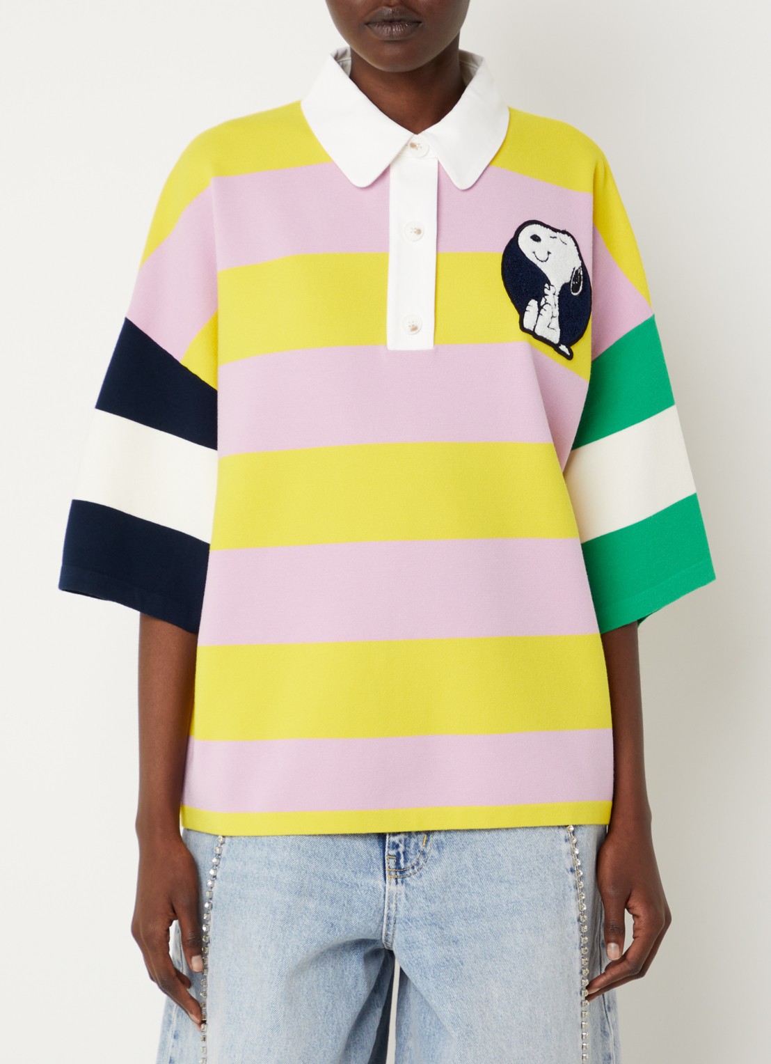 Essentiel Antwerp Jice polo met front- en backprint - achterkant 3 geel