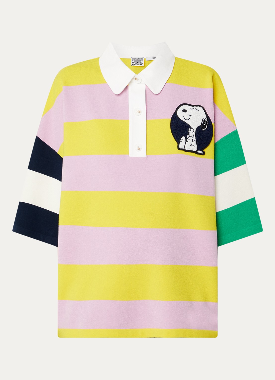 Essentiel Antwerp Jice polo met front- en backprint - voorkant geel