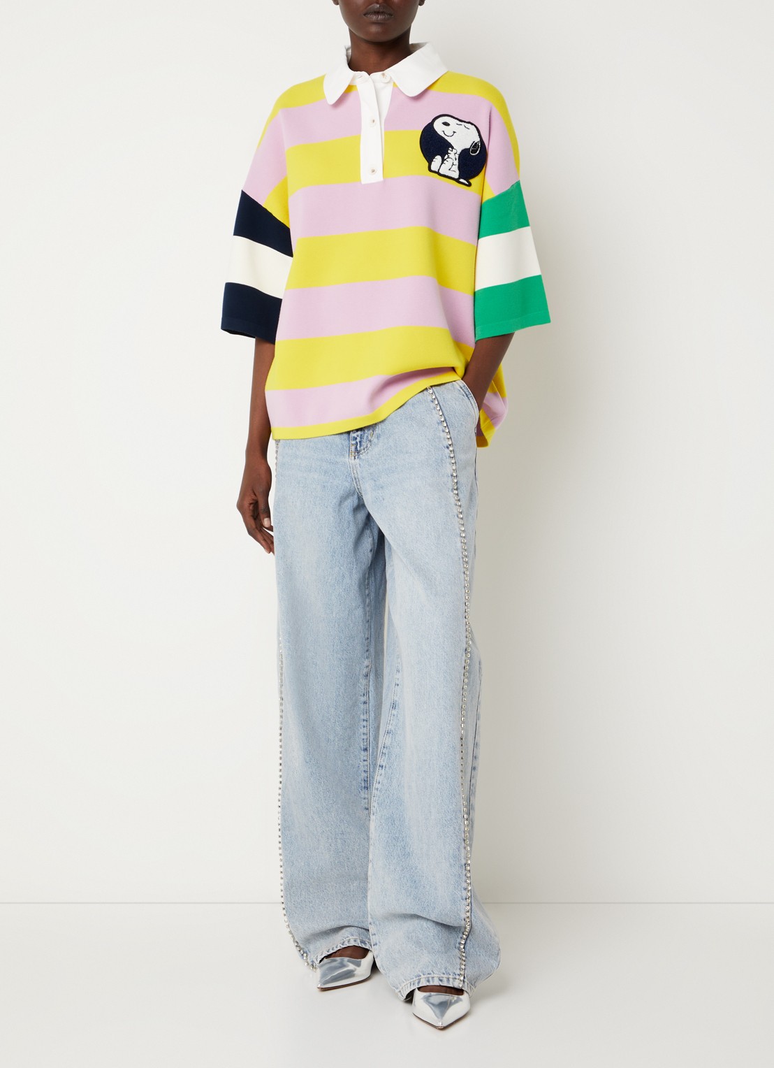 Essentiel Antwerp Jice polo met front- en backprint - voorkant 2 geel