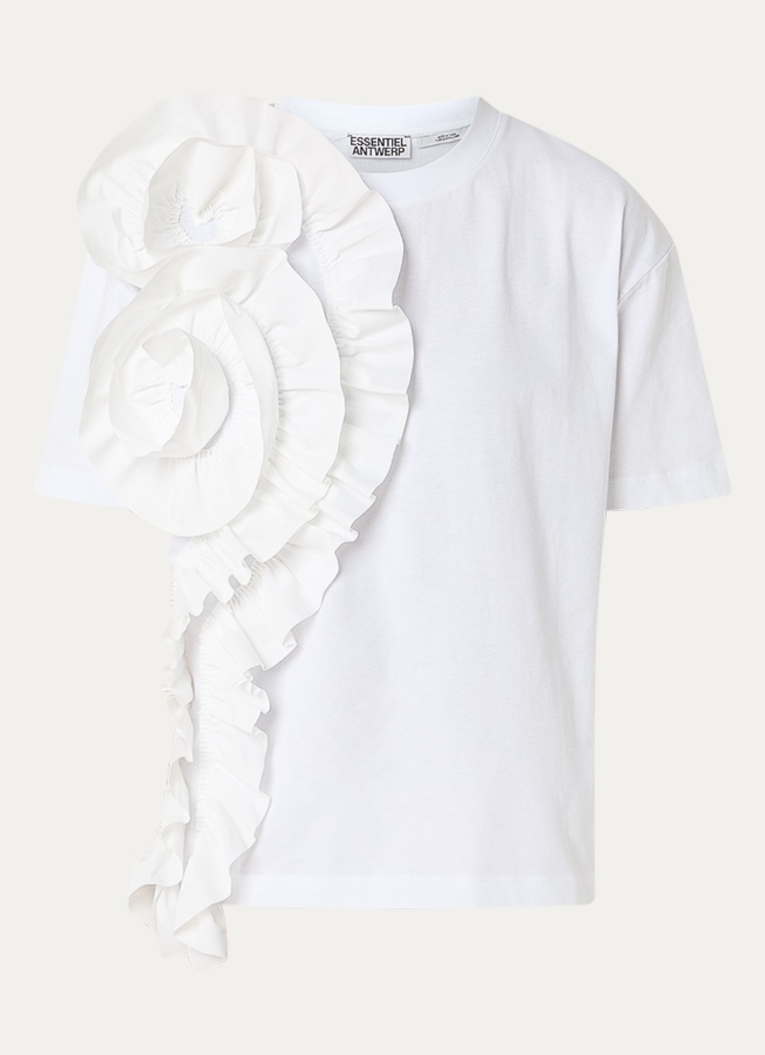 Essentiel Antwerp Jidole T-shirt met applicatie - voorkant 2 wit