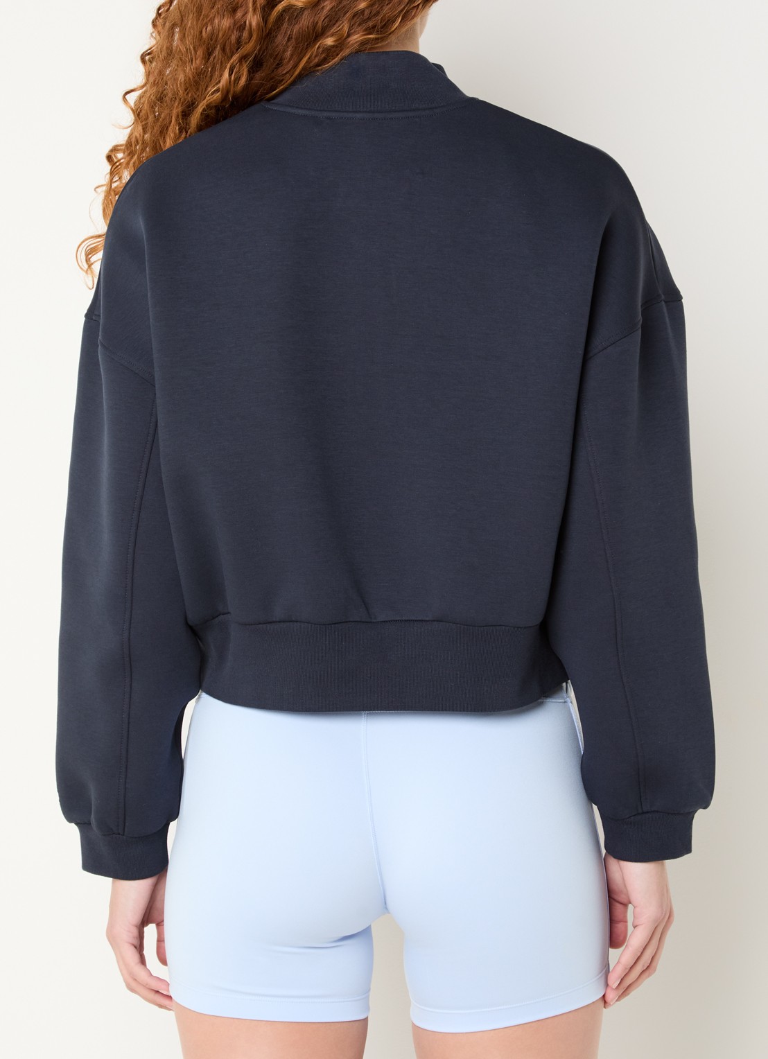 Essentiel Antwerp Jilnius sweatvest met flockprint - achterkant 4 donkerblauw