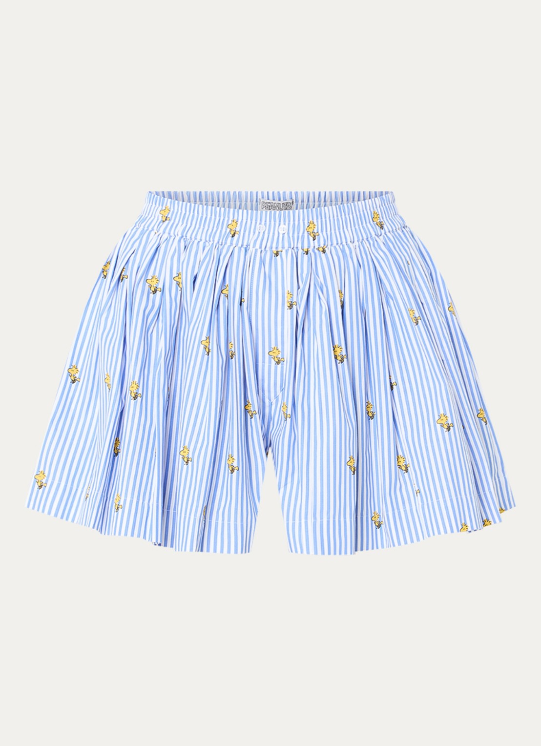 Essentiel Antwerp Jinus geplooide broekrok met print - voorkant 3 blauw