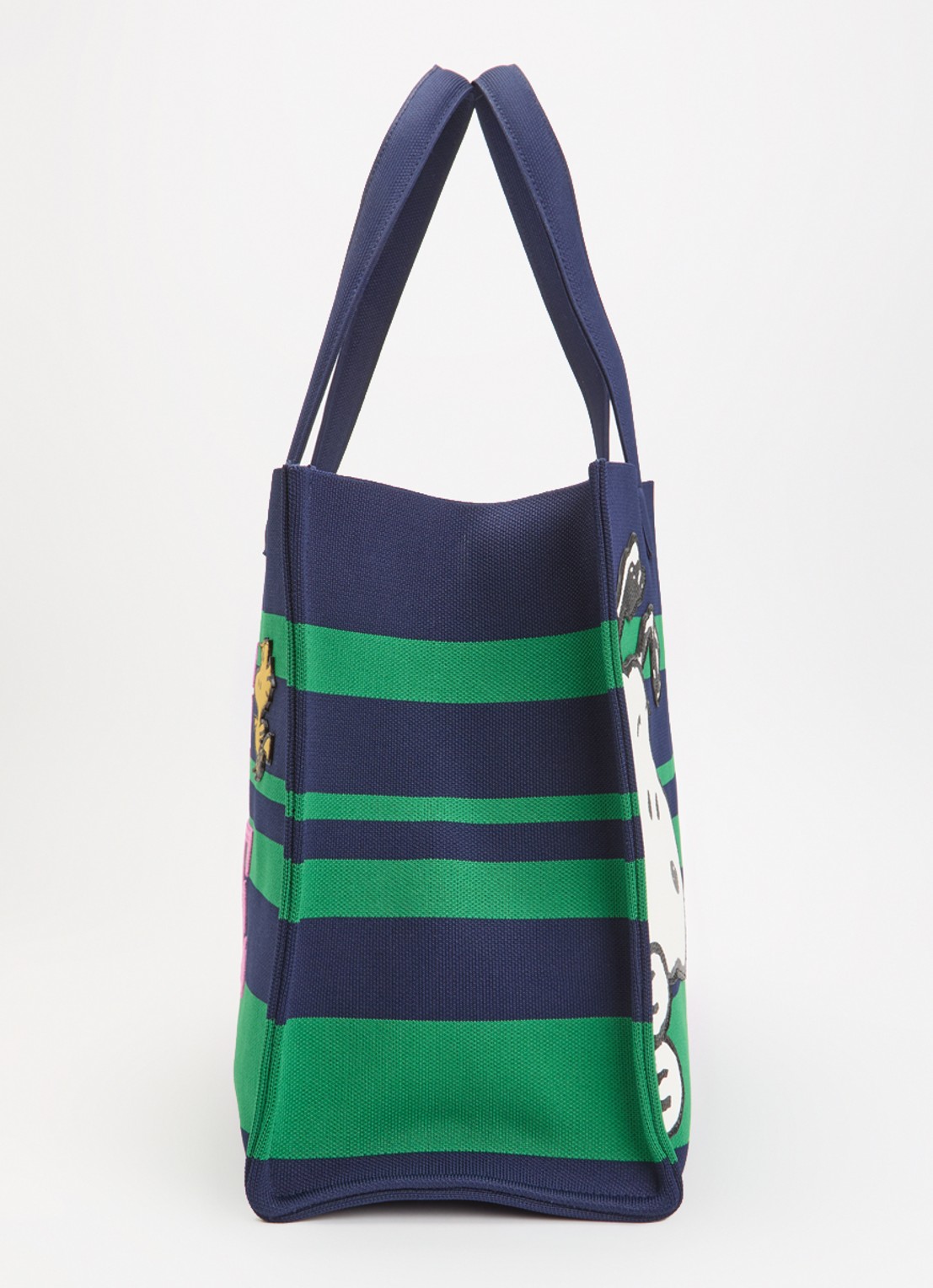 Essentiel Antwerp Jobba shopper met streepprint en borduring - detail 2 donkerblauw