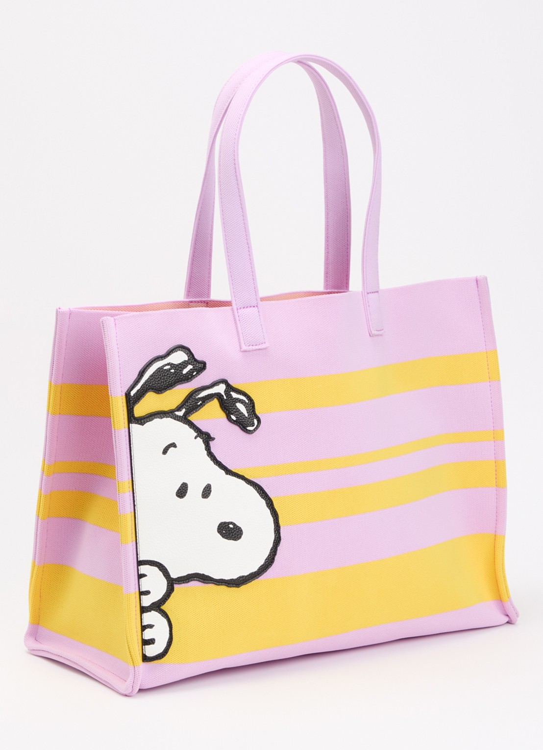 Essentiel Antwerp Jobba shopper met streepprint en borduring - achterkant 5 lila