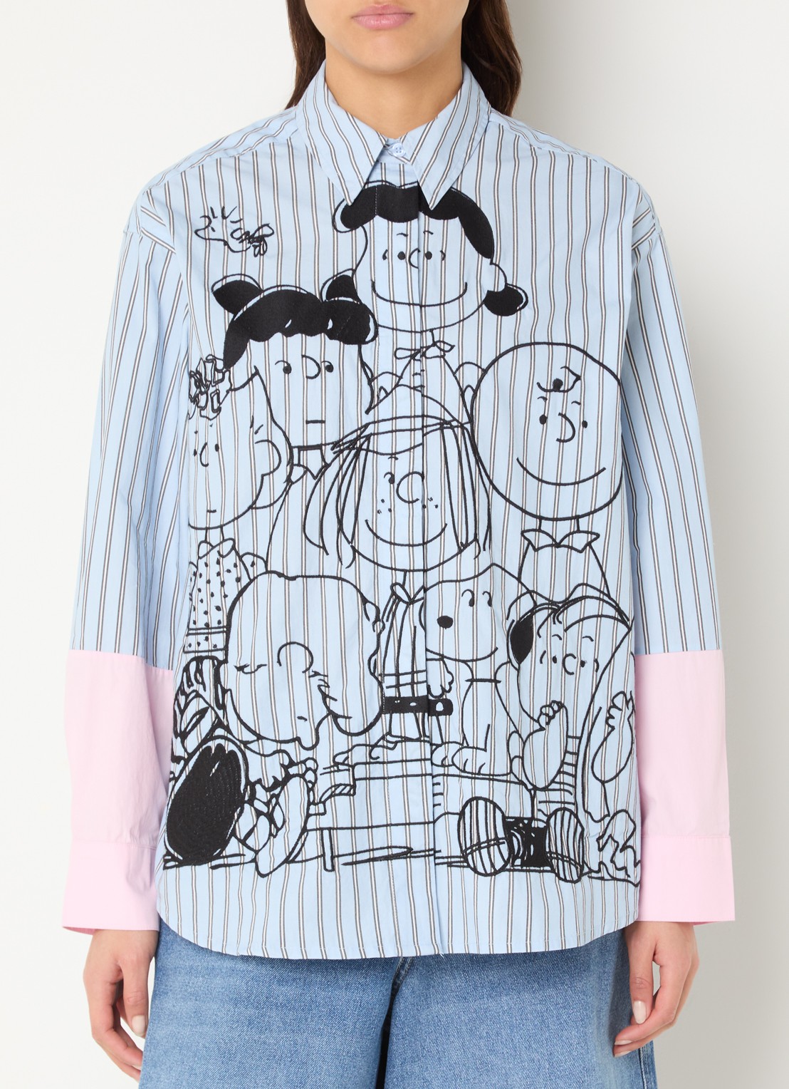 Essentiel Antwerp Jown blouse met print - detail 4 blauw