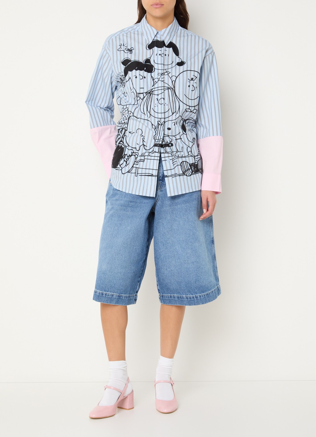 Essentiel Antwerp Jown blouse met print - voorkant 3 blauw