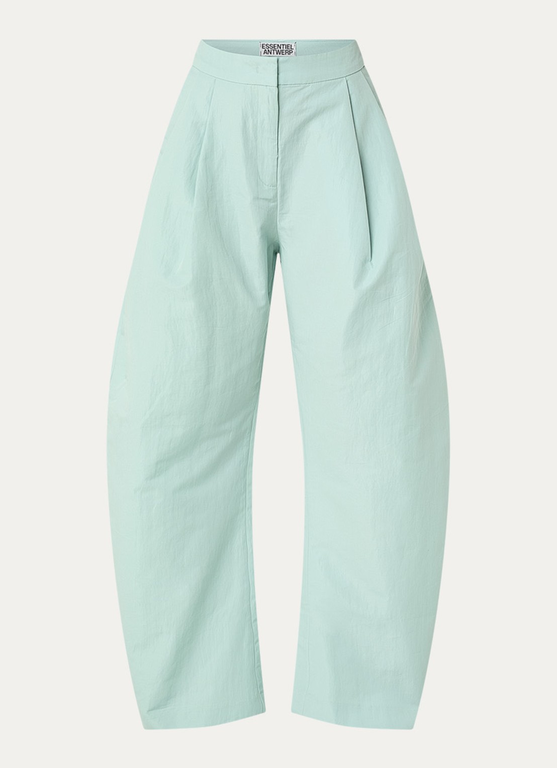 Essentiel Antwerp Jude high waist balloon fit broek met steekzakken - voorkant aquablauw