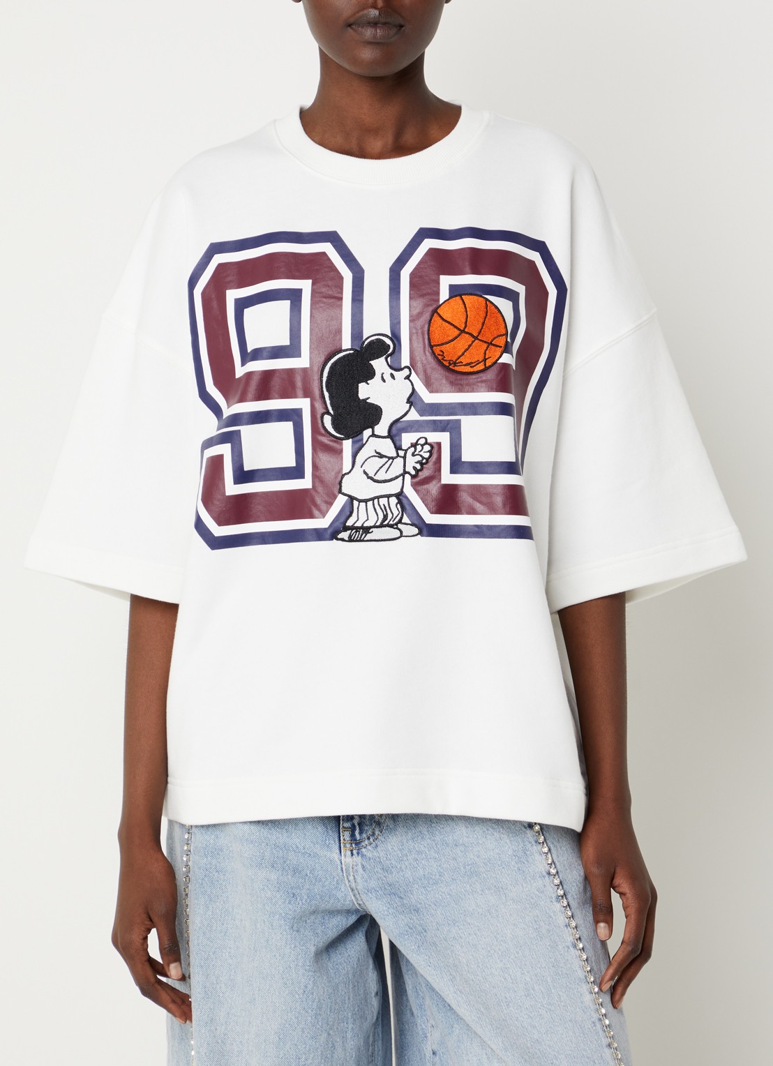 Essentiel Antwerp Jumpi sweater met front- en backprint - achterkant 4 wit