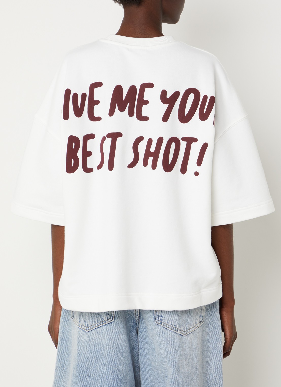Essentiel Antwerp Jumpi sweater met front- en backprint - detail 3 wit