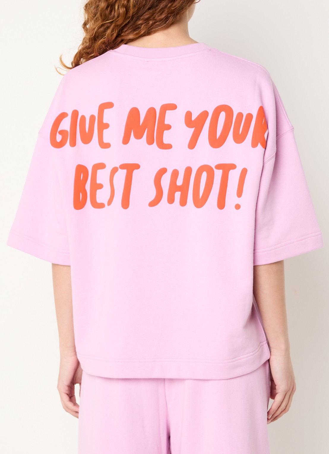 Essentiel Antwerp Jumpi sweater met front- en backprint - achterkant 4 donkerrood