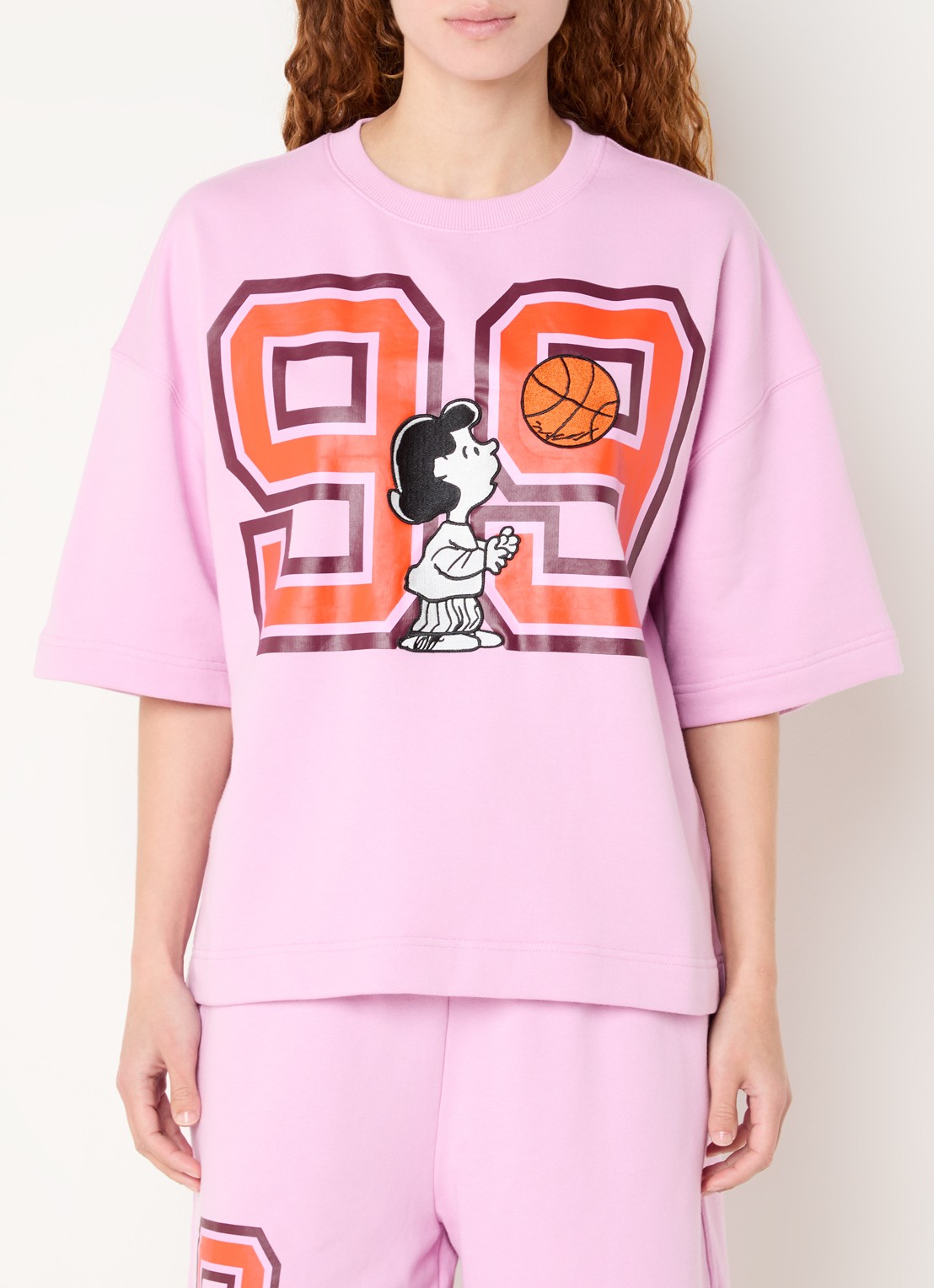 Essentiel Antwerp Jumpi sweater met front- en backprint - detail 3 donkerrood