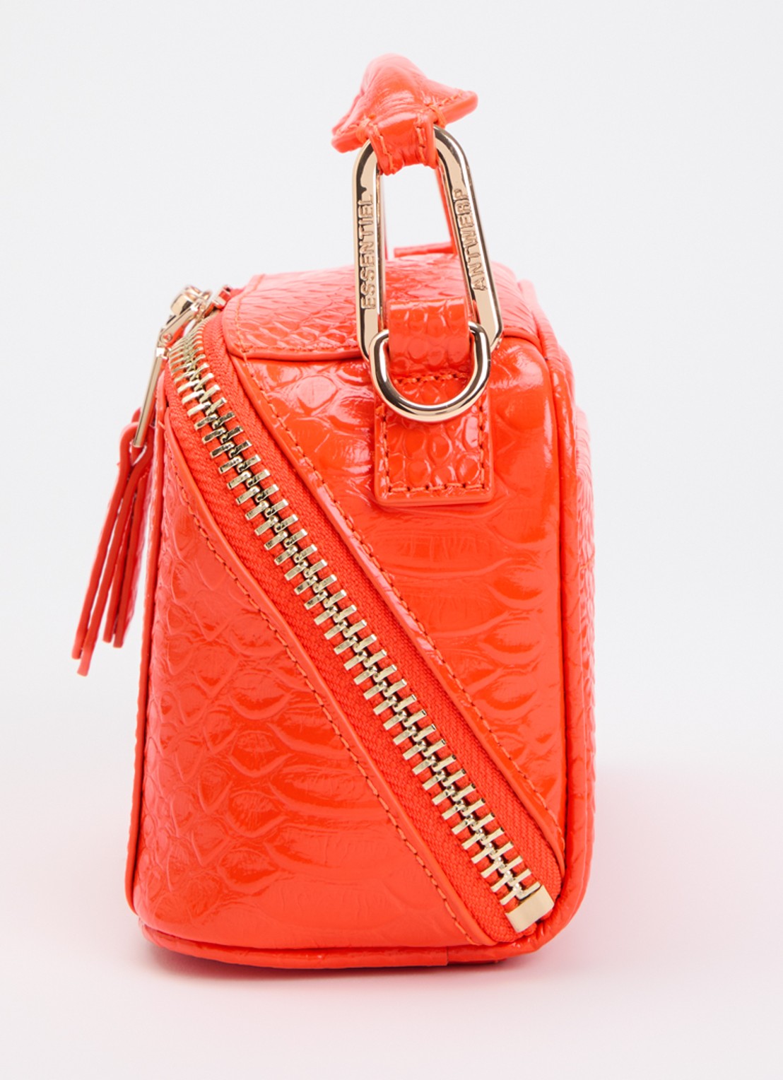 Essentiel Antwerp Jussi Mini handtas van leer met studs en afneembare schouderriem - detail 3 orange
