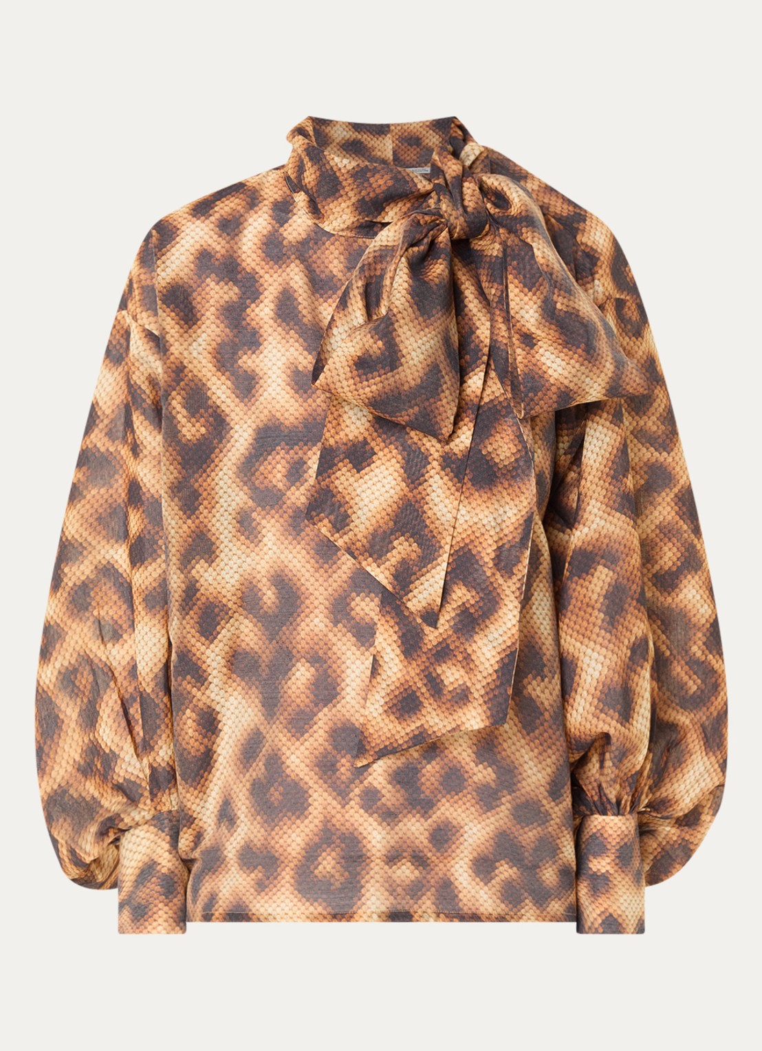Essentiel Antwerp Karismatic top met sjaalkraag - voorkant 3 bruin