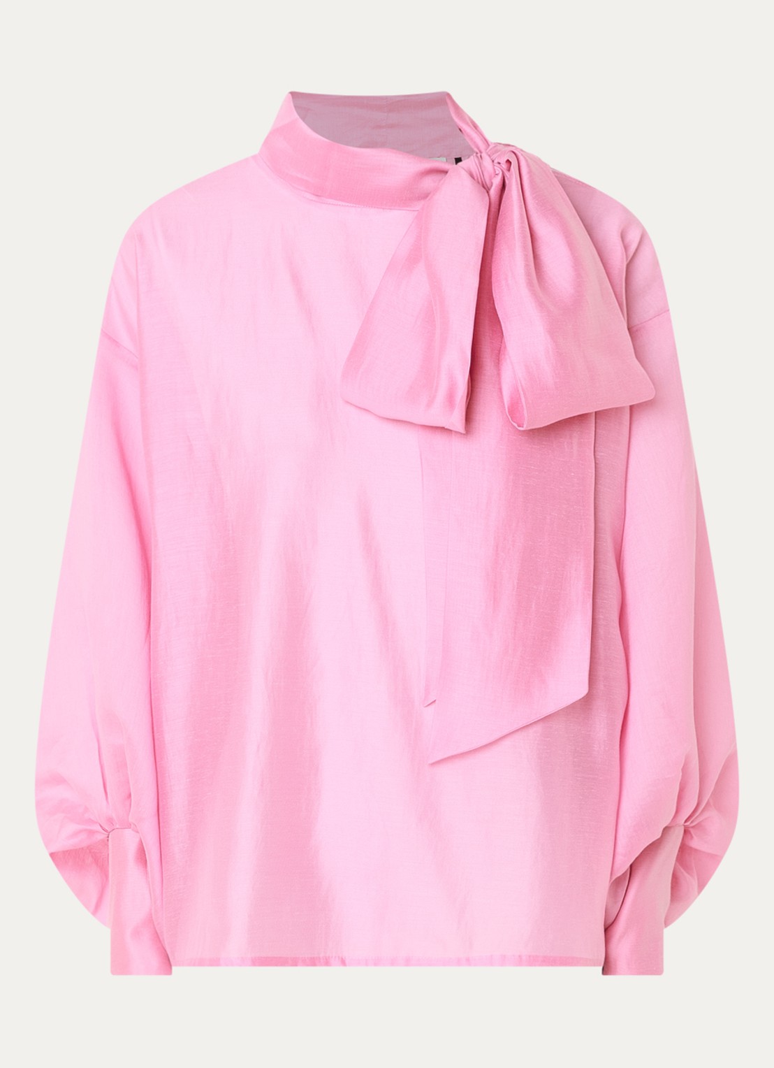Essentiel Antwerp Karismatic top met sjaalkraag - voorkant 3 roze