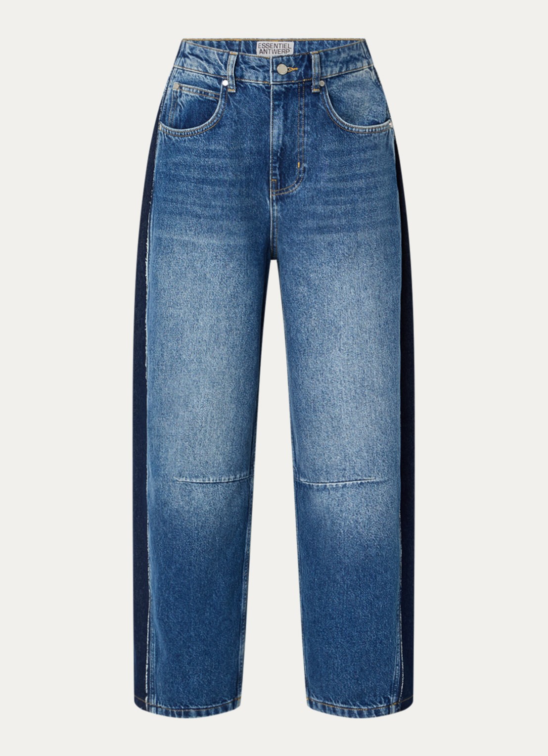 Essentiel Antwerp Kashba high waist balloon fit jeans met medium wassing - voorkant indigo