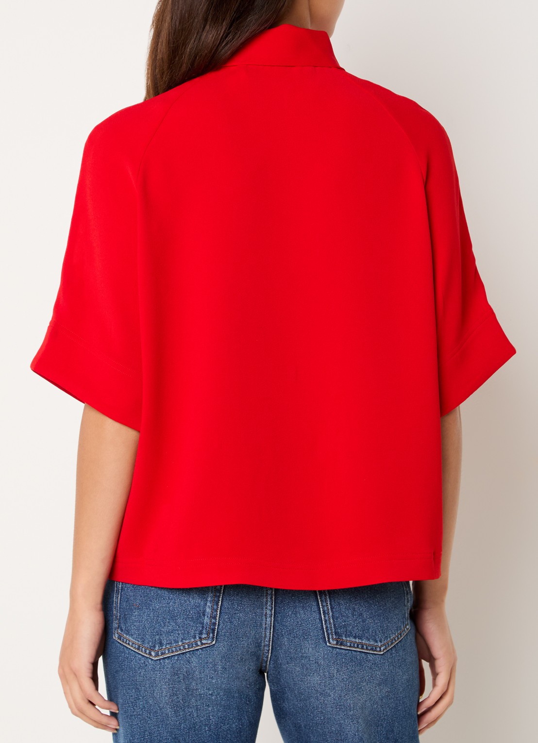 Essentiel Antwerp Kassie tuniek met sjaalkraag - achterkant rood