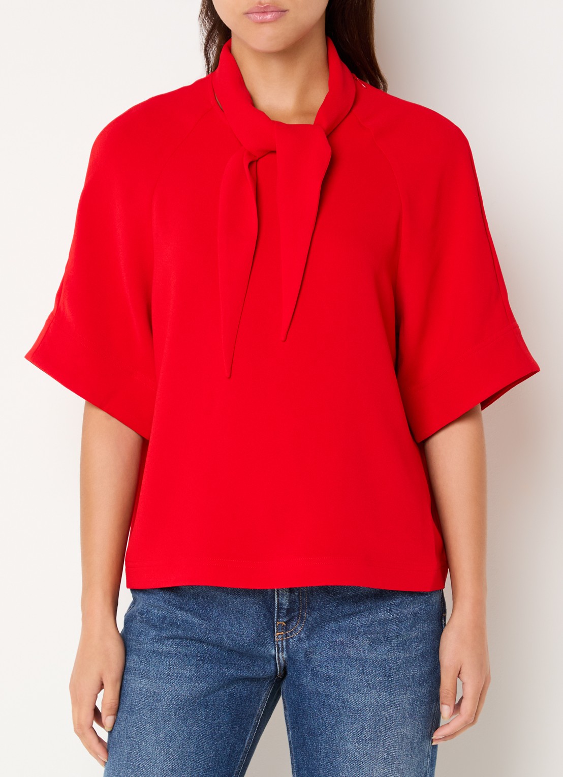 Essentiel Antwerp Kassie tuniek met sjaalkraag - detail 2 rood