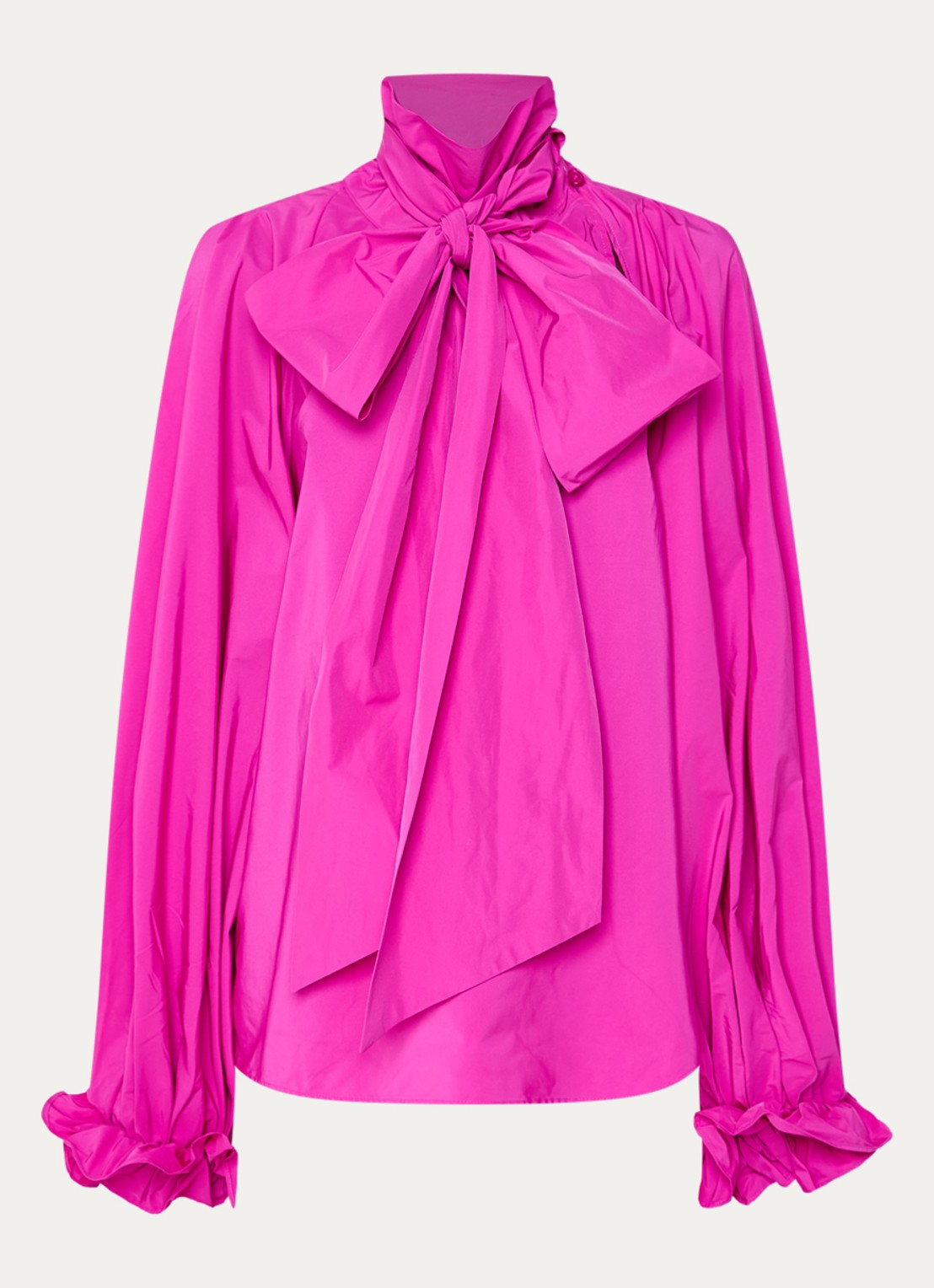 Essentiel Antwerp Kelly blouse met sjaalkraag  - voorkant 2 fuchsia