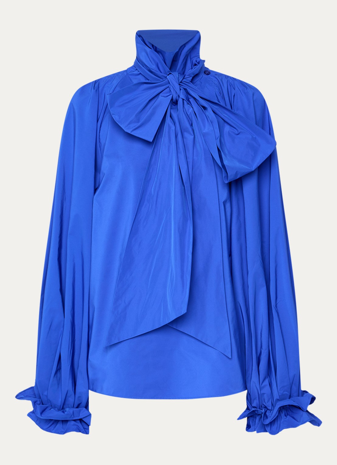 Essentiel Antwerp Kelly blouse met sjaalkraag  - voorkant 2 kobaltblauw