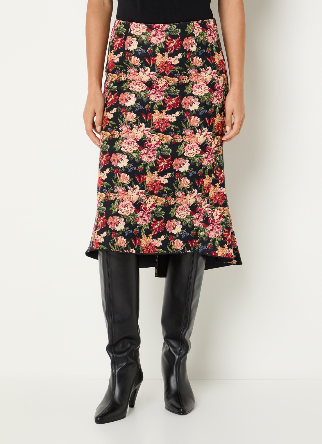 Essentiel Antwerp Kochet midi rok met bloemenprint - detail 2 rood