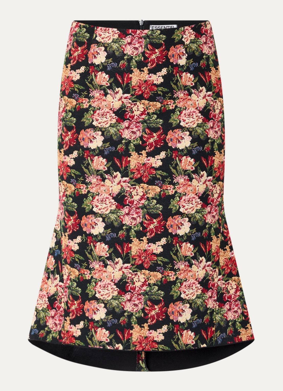 Essentiel Antwerp Kochet midi rok met bloemenprint - voorkant 3 rood