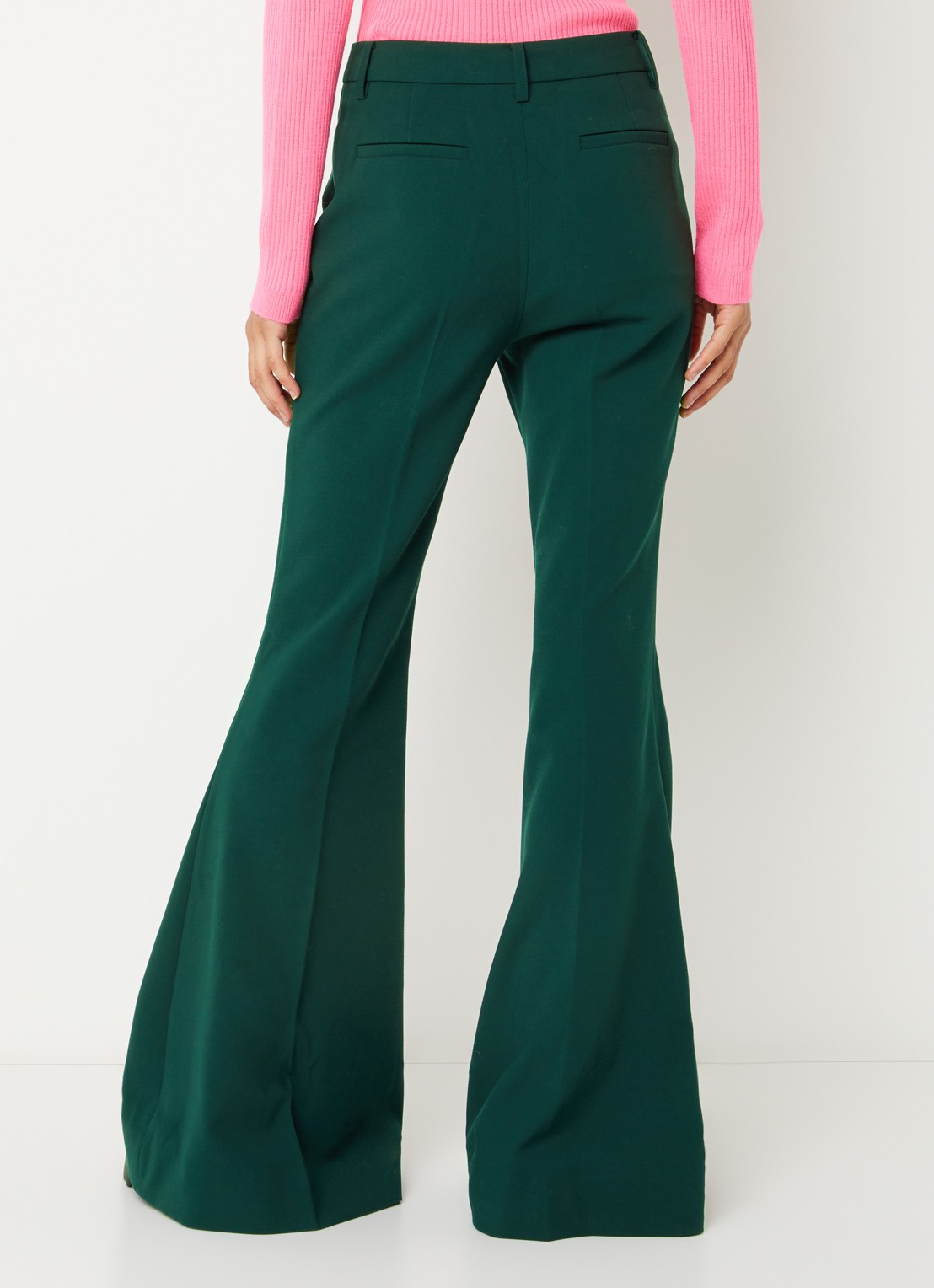 Essentiel Antwerp Konsiderate high waist flared fit broek - achterkant 3 groen