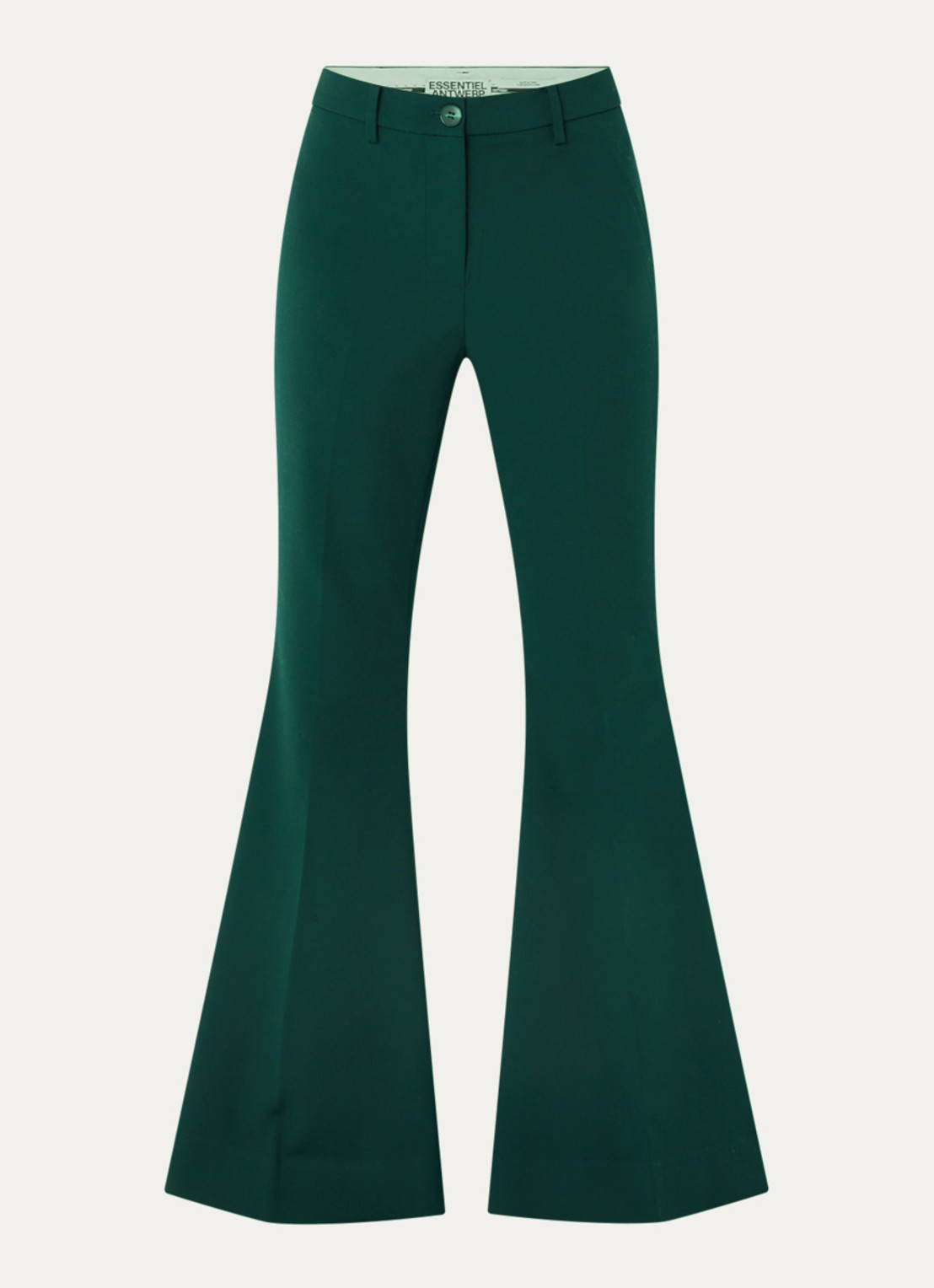 Essentiel Antwerp Konsiderate high waist flared fit broek - voorkant groen