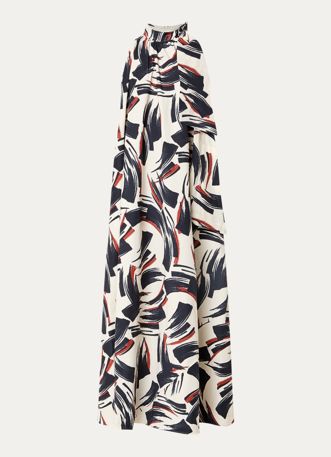 Essentiel Antwerp Maxi jurk met print - voorkant gebroken wit