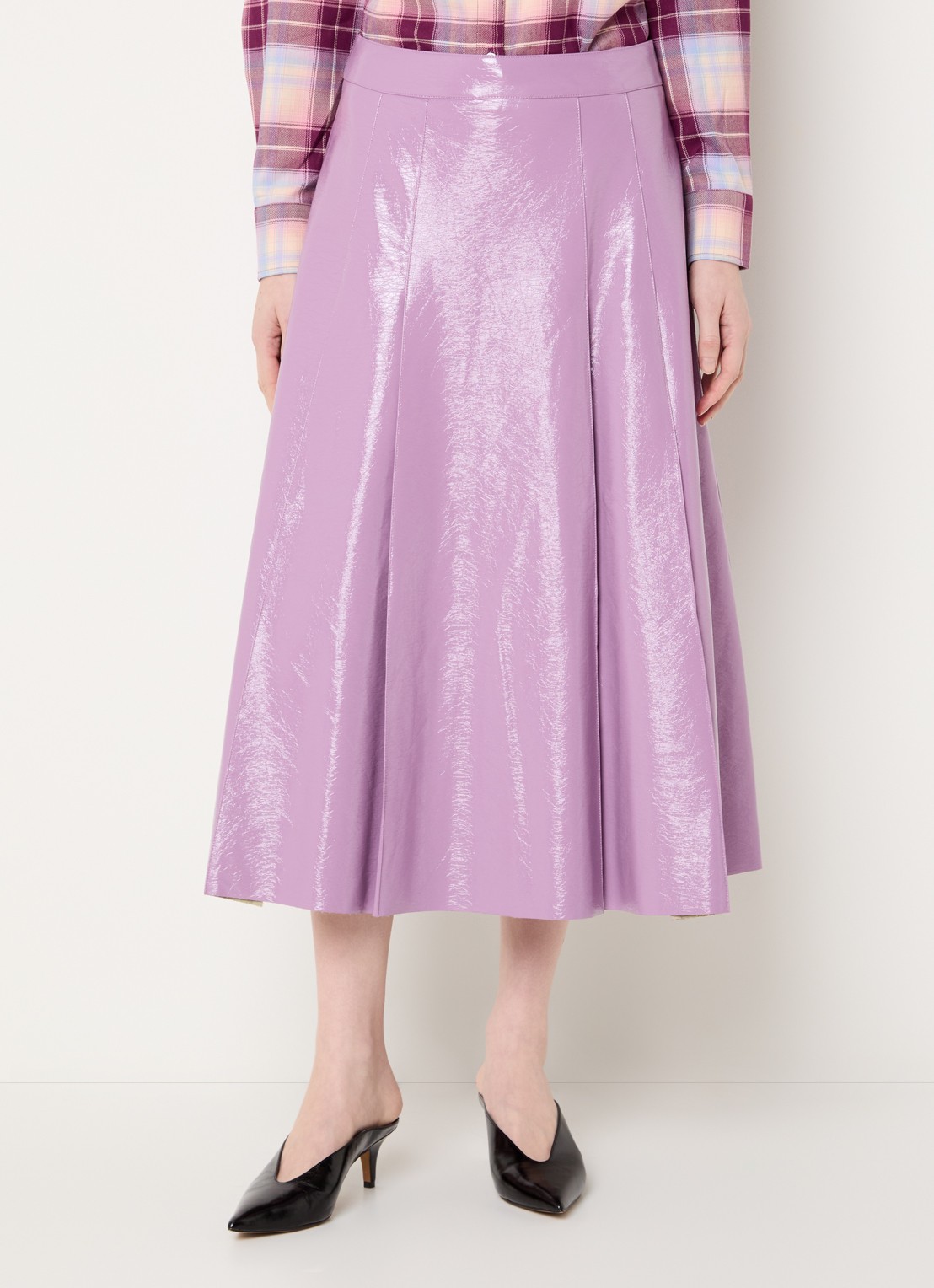 Essentiel Antwerp Midi rok van imitatieleer  - detail 4 paars