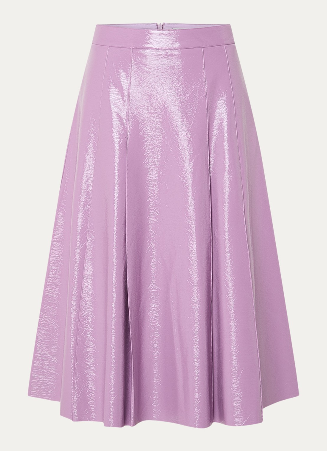 Essentiel Antwerp Midi rok van imitatieleer  - voorkant 2 paars
