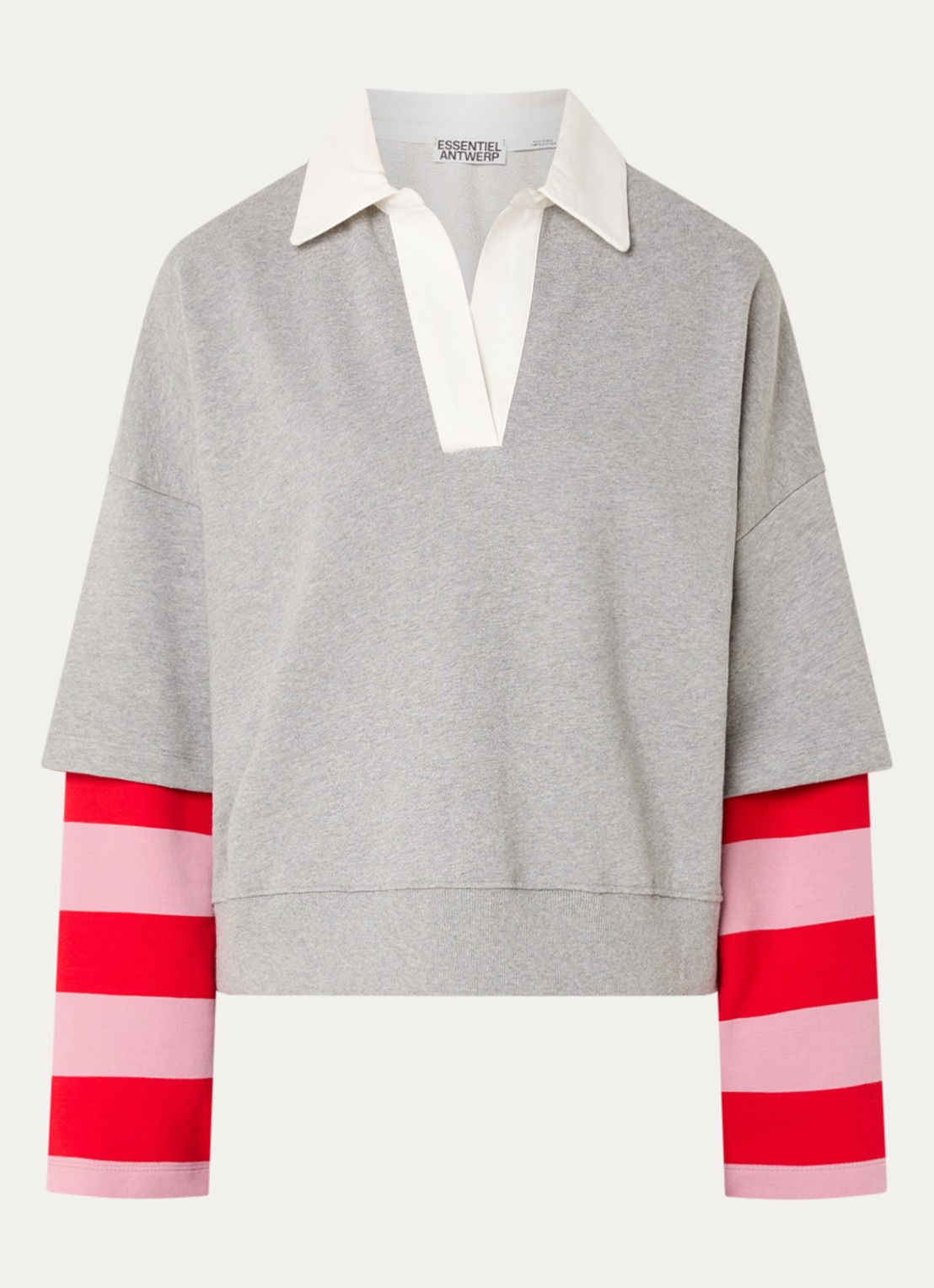 Essentiel Antwerp Sweater met kraag - voorkant 3 zwart
