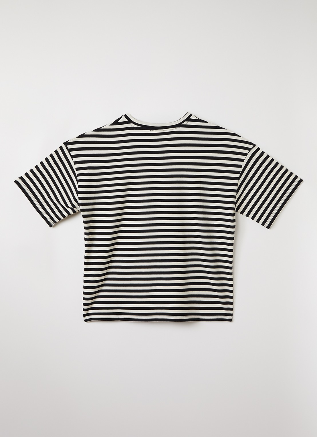 Essentiel Antwerp T-shirt met streepprint en strass  - voorkant 4 zwart