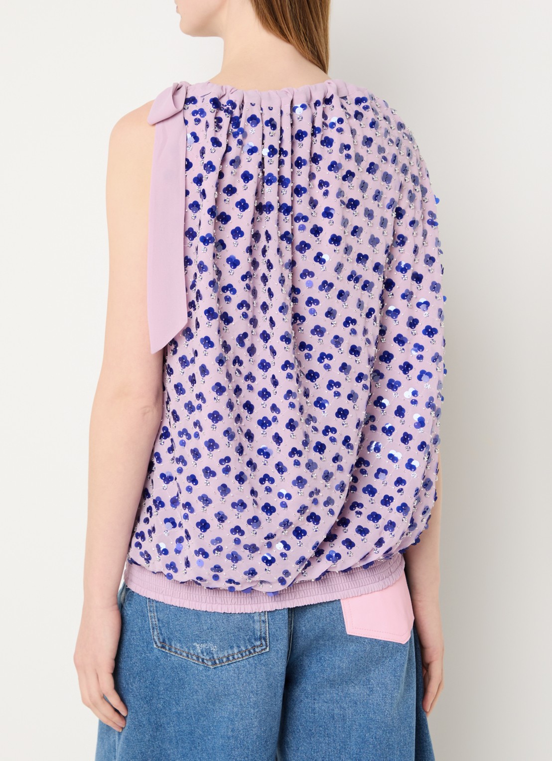 Essentiel Antwerp Top met pailletten - achterkant lila