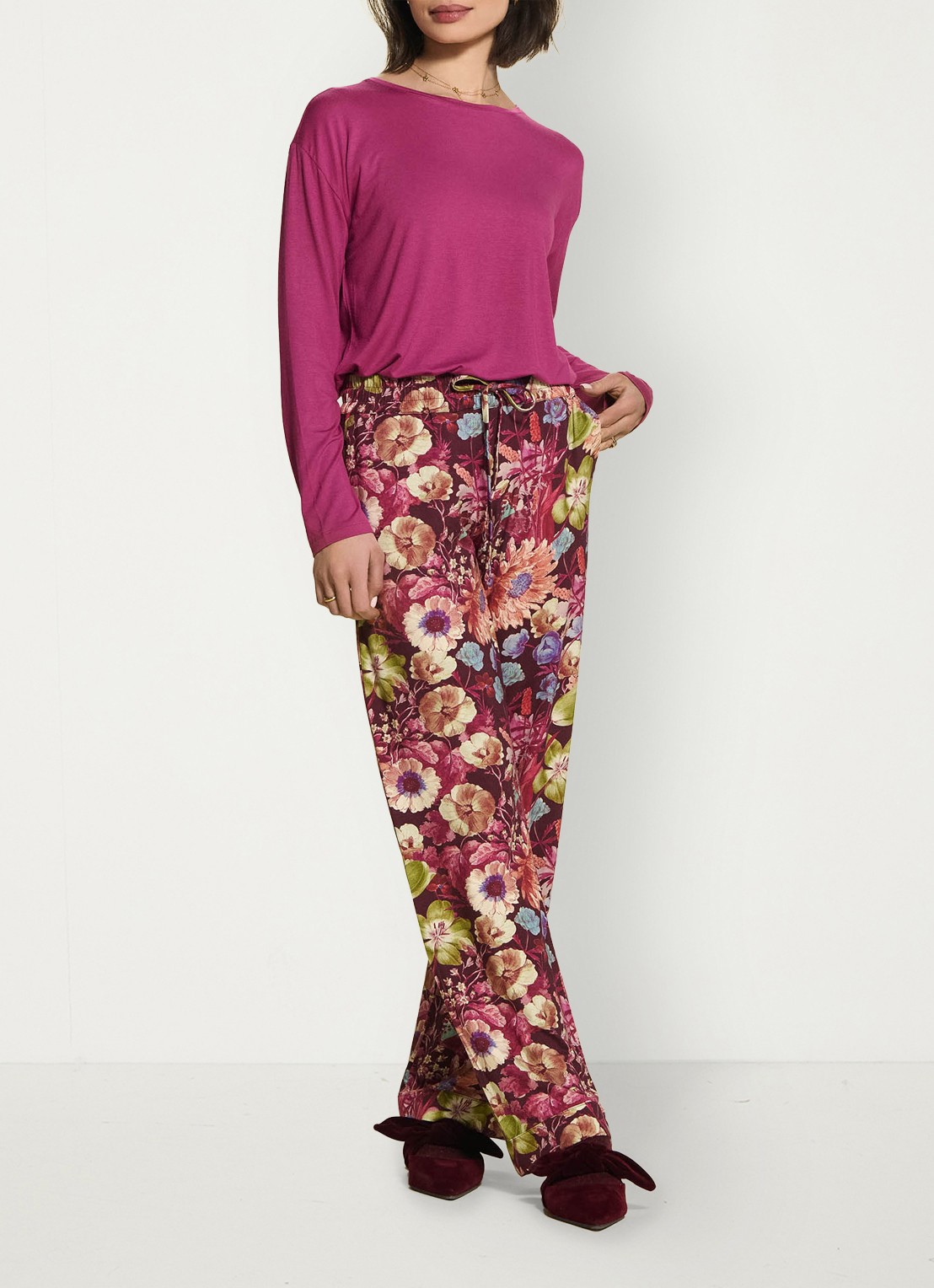 Essenza Denna loungetop met lange mouw - detail 4 roze