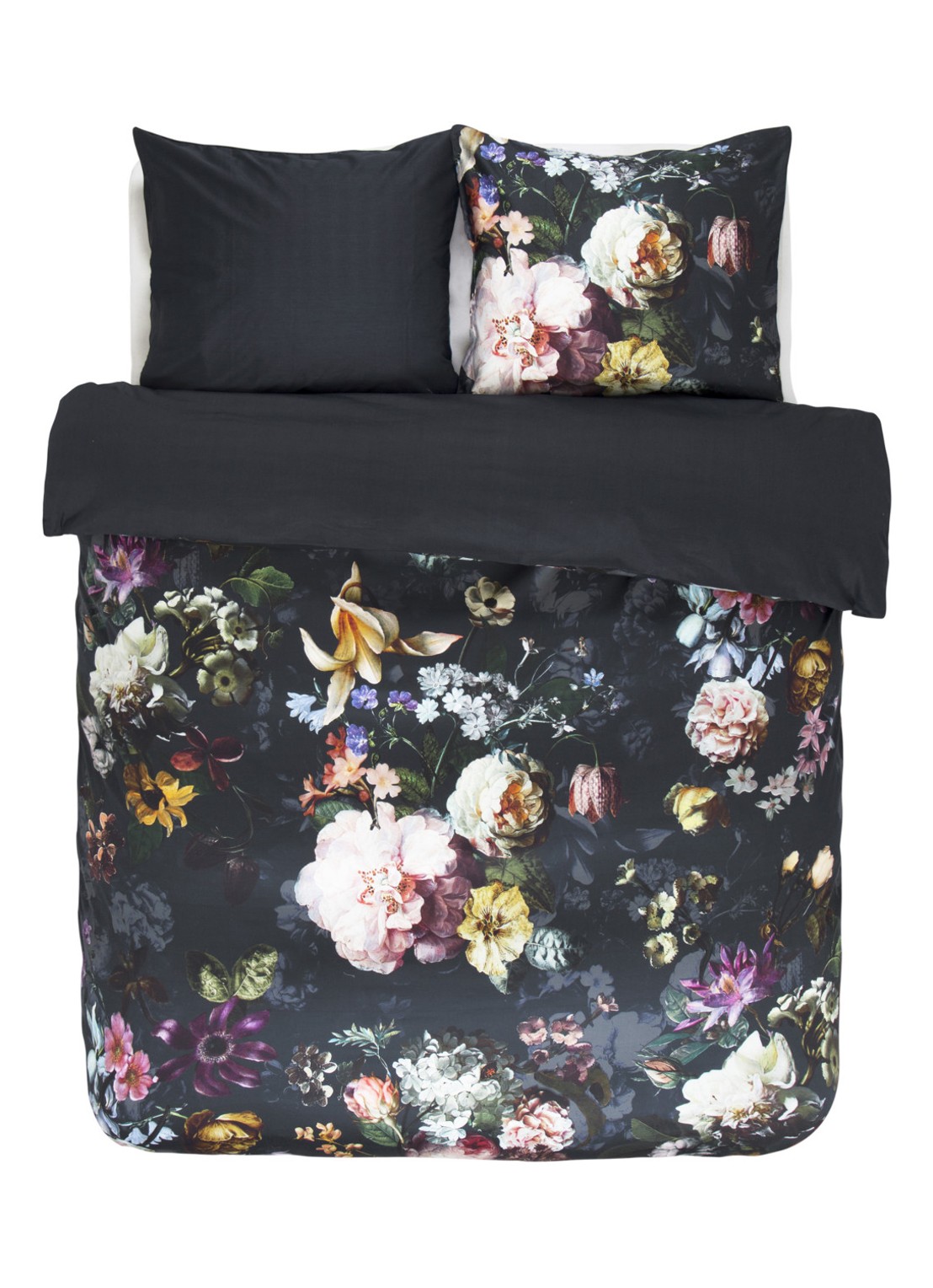 Essenza Fleur katoensatijn dekbedovertrekset- inclusief kussenslopen - detail 4 donkerblauw