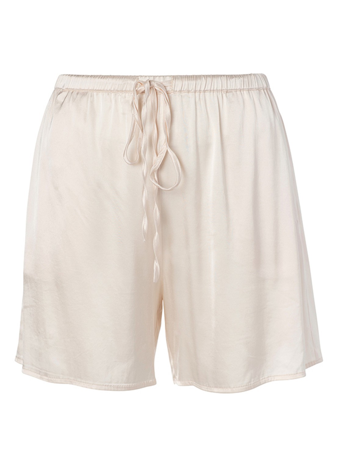 Essenza Ida pyjamashorts van satijn - voorkant vanillegeel